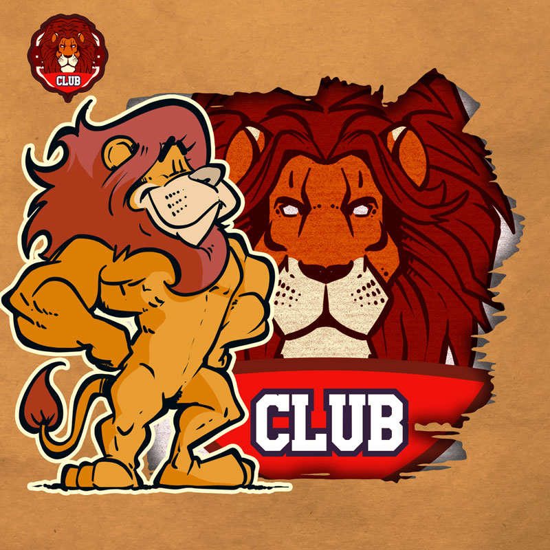 mascotte et logo lion